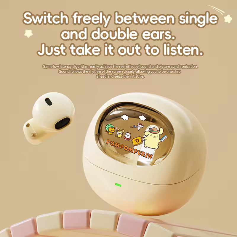 EGT550 TWS Earbuds Bluetooth 6.0 - Long Battery Life HIFI Stereo Sound Gaming Headphones with Mic Cute Headset for Music & Calls