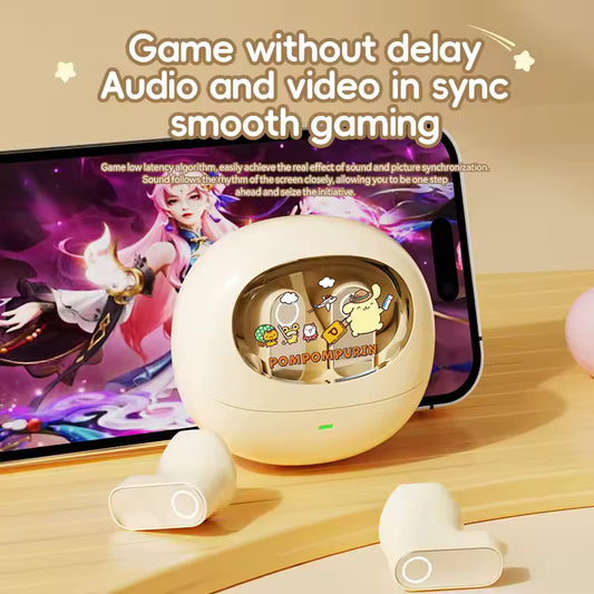 EGT550 TWS Earbuds Bluetooth 6.0 - Long Battery Life HIFI Stereo Sound Gaming Headphones with Mic Cute Headset for Music & Calls