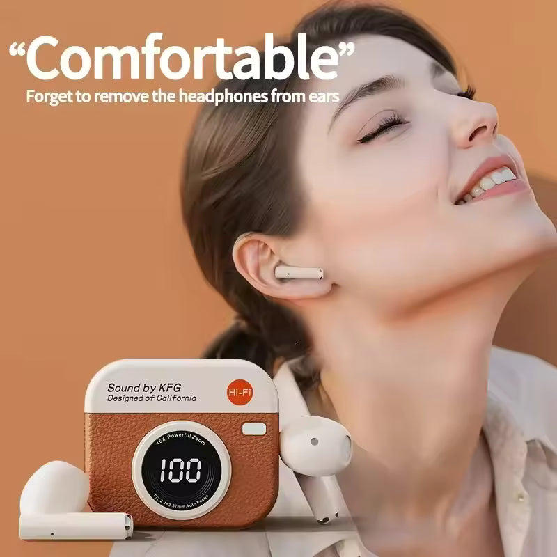 Q86 TWS Wireless Earphone Bluetooth Headphones Sport Stereo Fone Bluetooth Earbuds for Xiaomi Huawei iPhone Retro Camera Style
