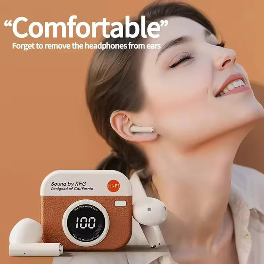 Q86 TWS Wireless Earphone Bluetooth Headphones Sport Stereo Fone Bluetooth Earbuds for Xiaomi Huawei iPhone Retro Camera Style