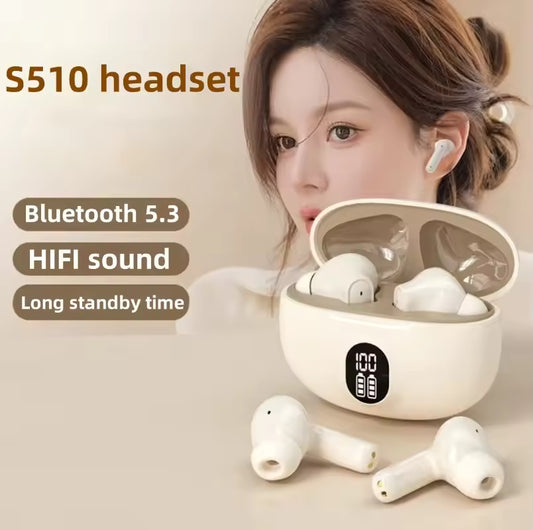 NEW S510 TWS Wireless Headphones LED Power Earphones Digital Display Headset Stereo Sound Bluetooth-compatible 5.3 for Xiaomi