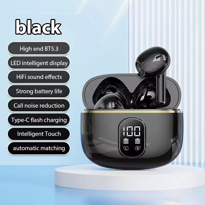 X87 Bluetooth 5.3 Earphones TWS Wireless Headphones With LED Display Stereo Headsets Touch Control Earbuds Noise Reduction