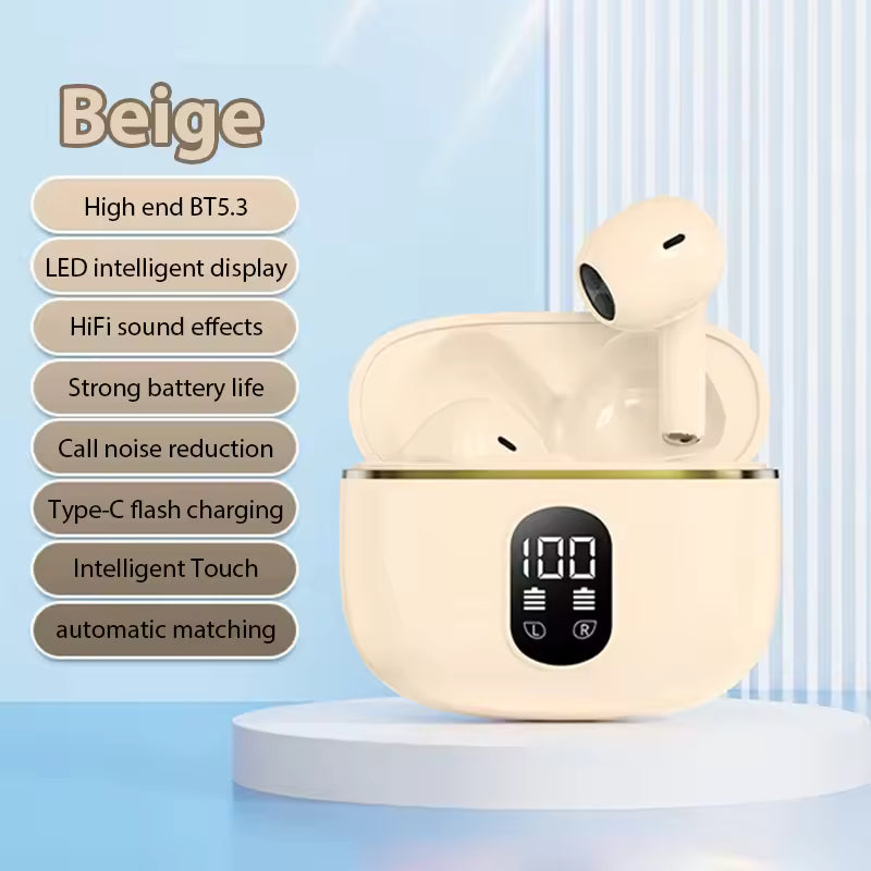 X87 Bluetooth 5.3 Earphones TWS Wireless Headphones With LED Display Stereo Headsets Touch Control Earbuds Noise Reduction